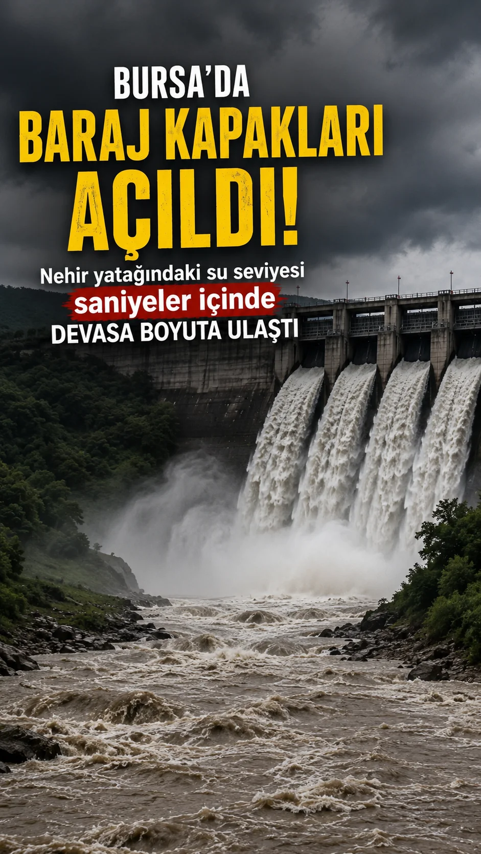 Bursa’da Panik Anları: Baraj Kapakları Açıldı, 4 Kişi Derede Mahsur Kaldı